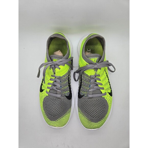 Nike Free 4.0 Flyknit Shoes Women's 7 Green Running Athletic Barefoot Sneakers - Picture 3 of 8